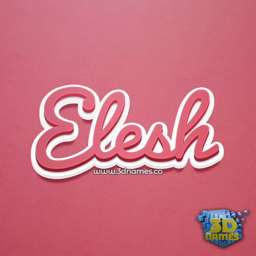 elesh in Red Scribble style - 3D name wallpaper