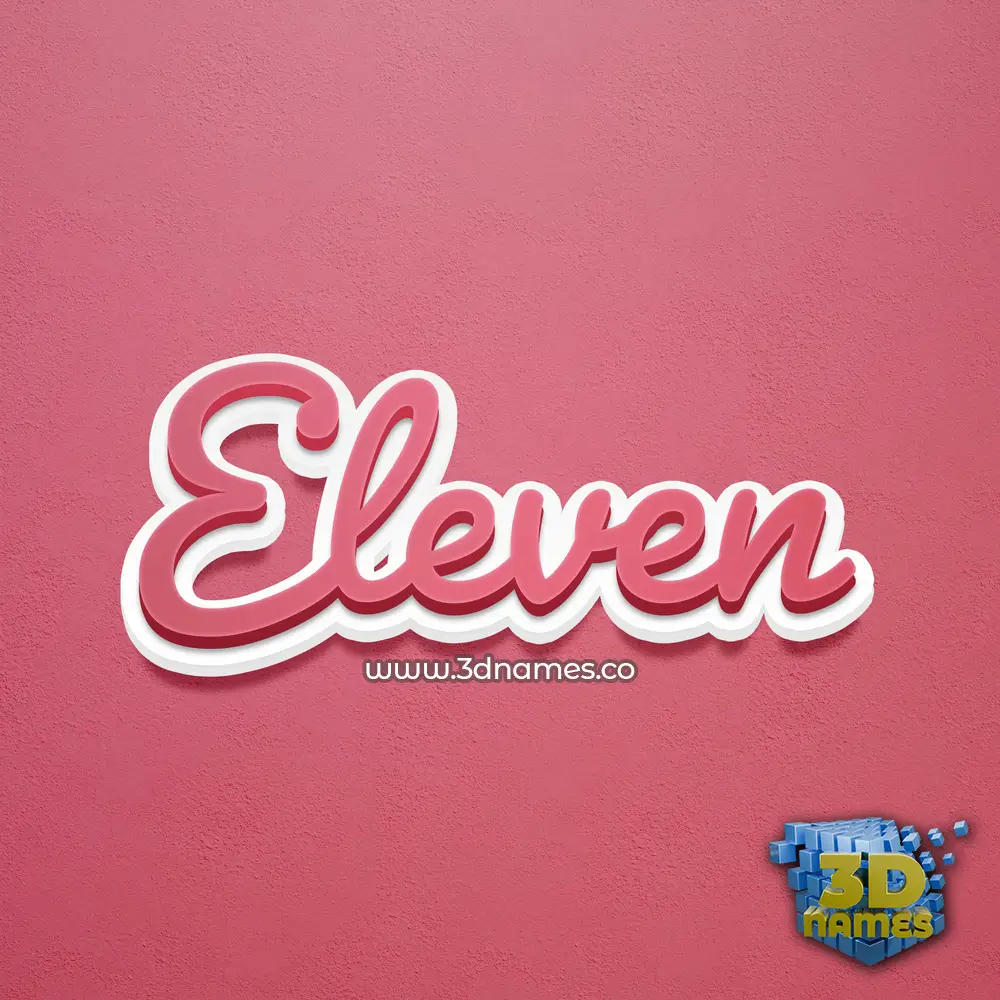 eleven in Red Scribble style - 3D name wallpaper