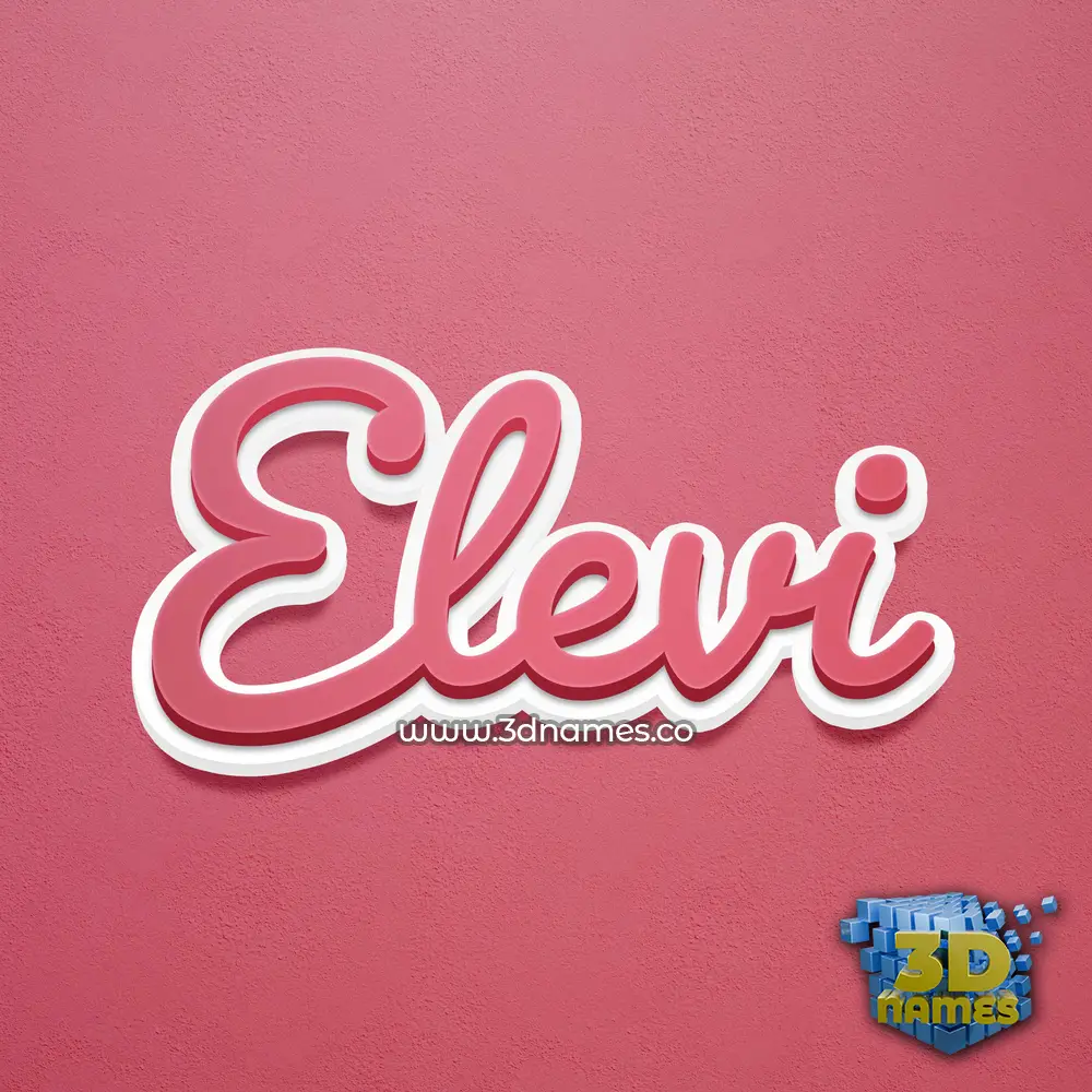 elevi in Red Scribble style - 3D name wallpaper