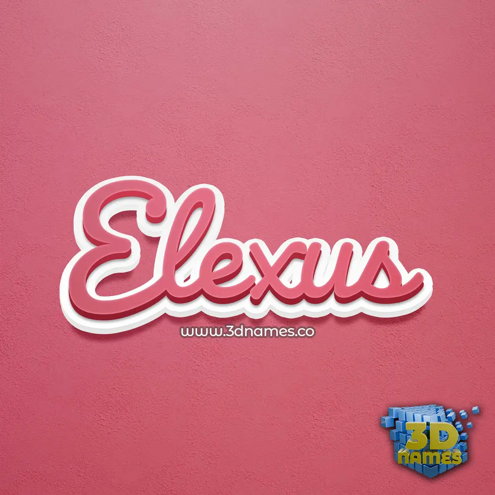 elexus in Red Scribble style - 3D name wallpaper