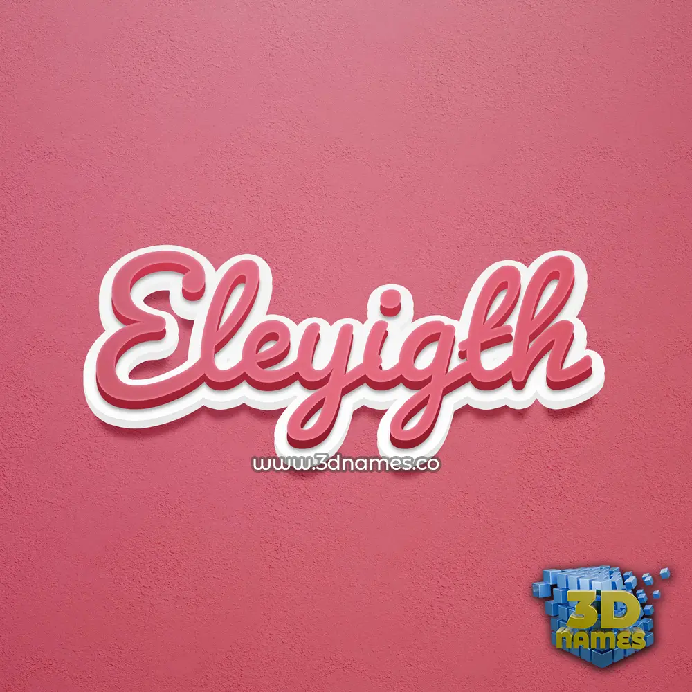 eleyigth in Red Scribble style - 3D name wallpaper
