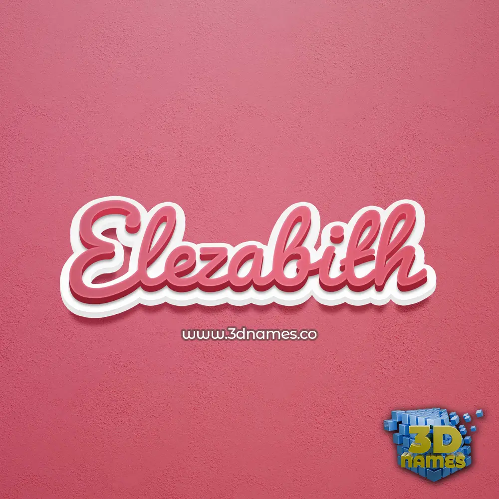 elezabith in Red Scribble style - 3D name wallpaper