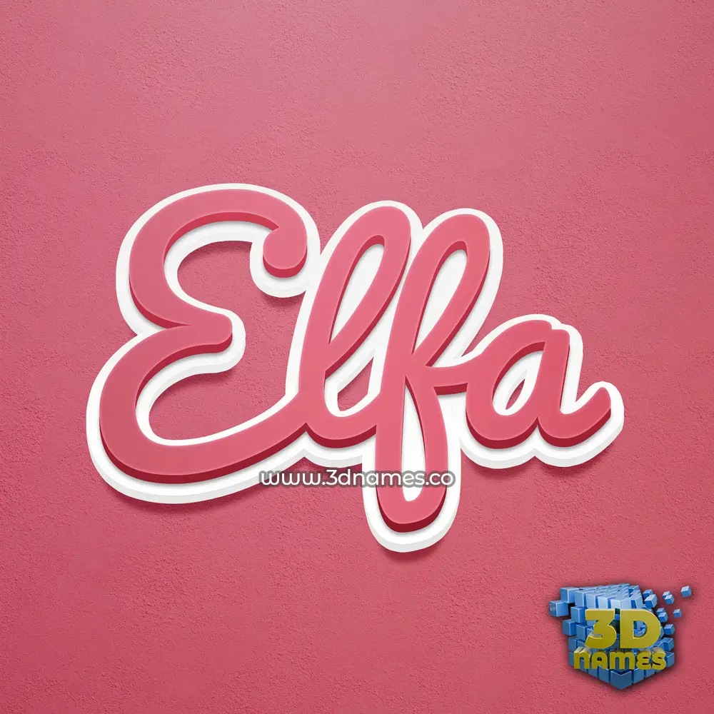 elfa in Red Scribble style - 3D name wallpaper
