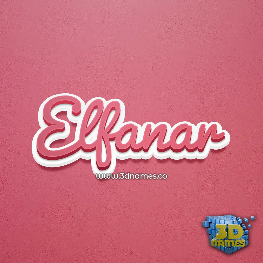 elfanar in Red Scribble style - 3D name wallpaper