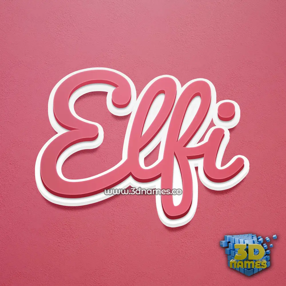 elfi in Red Scribble style - 3D name wallpaper