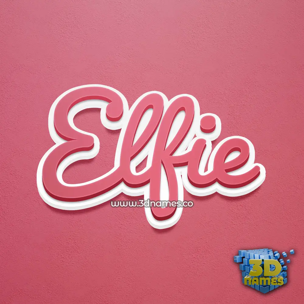 elfie in Red Scribble style - 3D name wallpaper