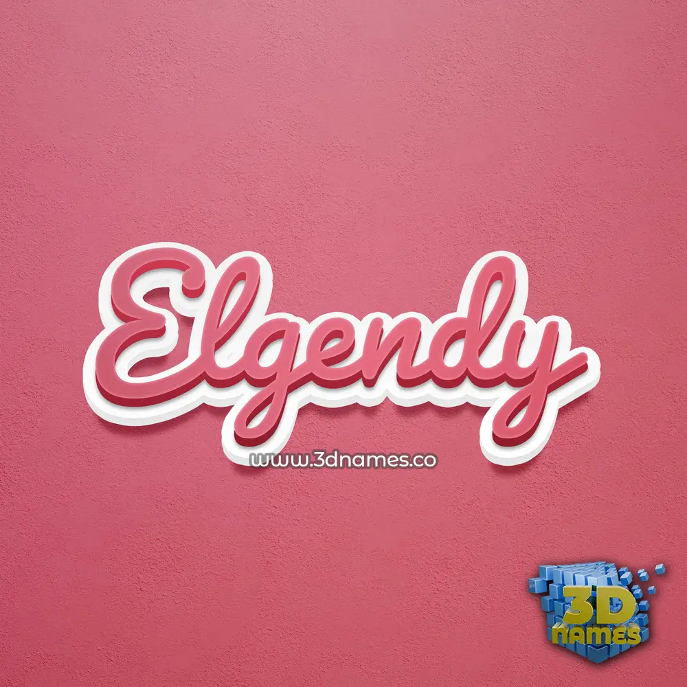elgendy in Red Scribble style - 3D name wallpaper