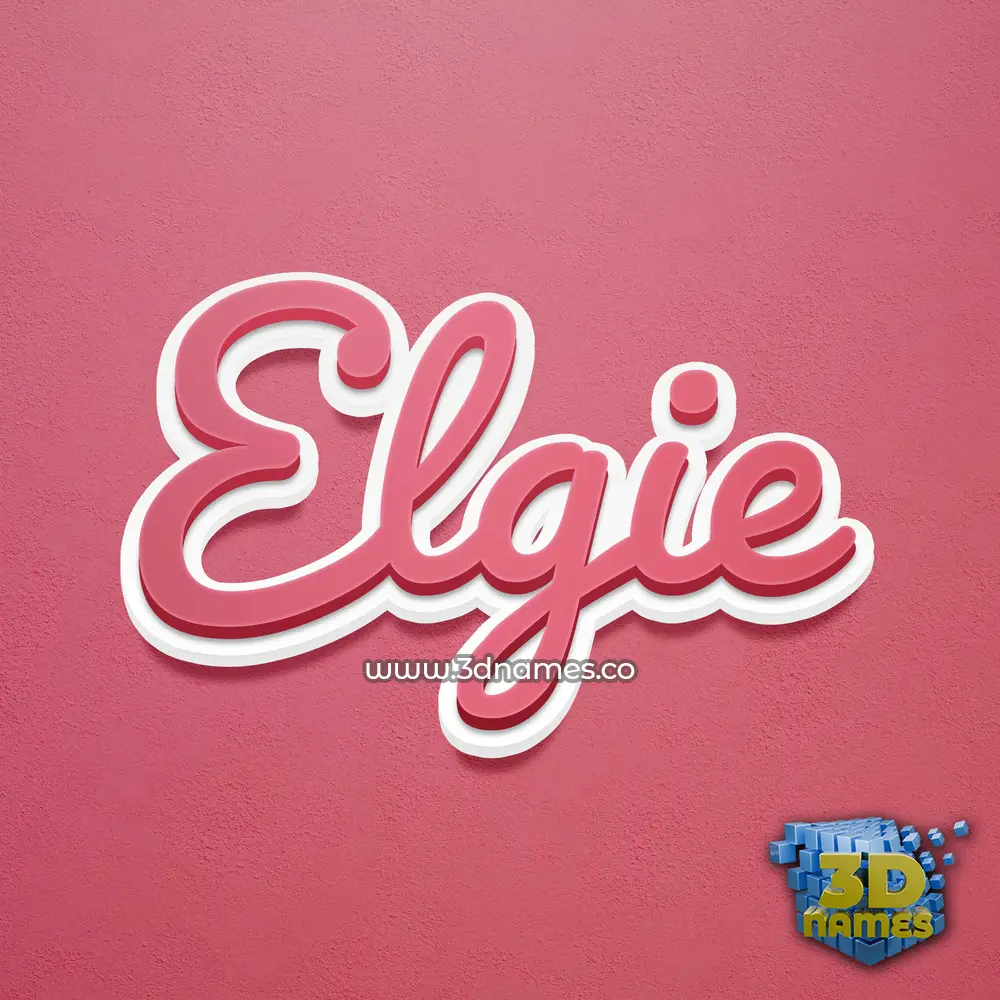 elgie in Red Scribble style - 3D name wallpaper