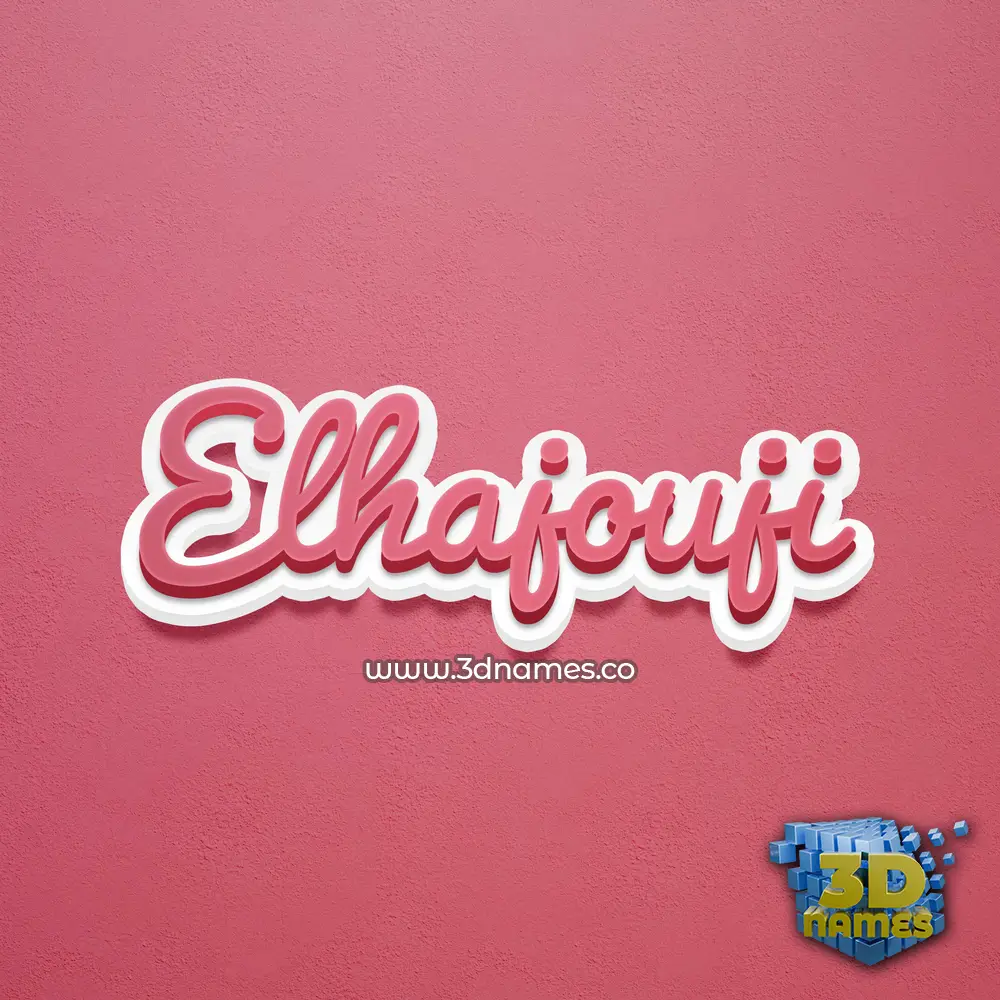 elhajouji in Red Scribble style - 3D name wallpaper