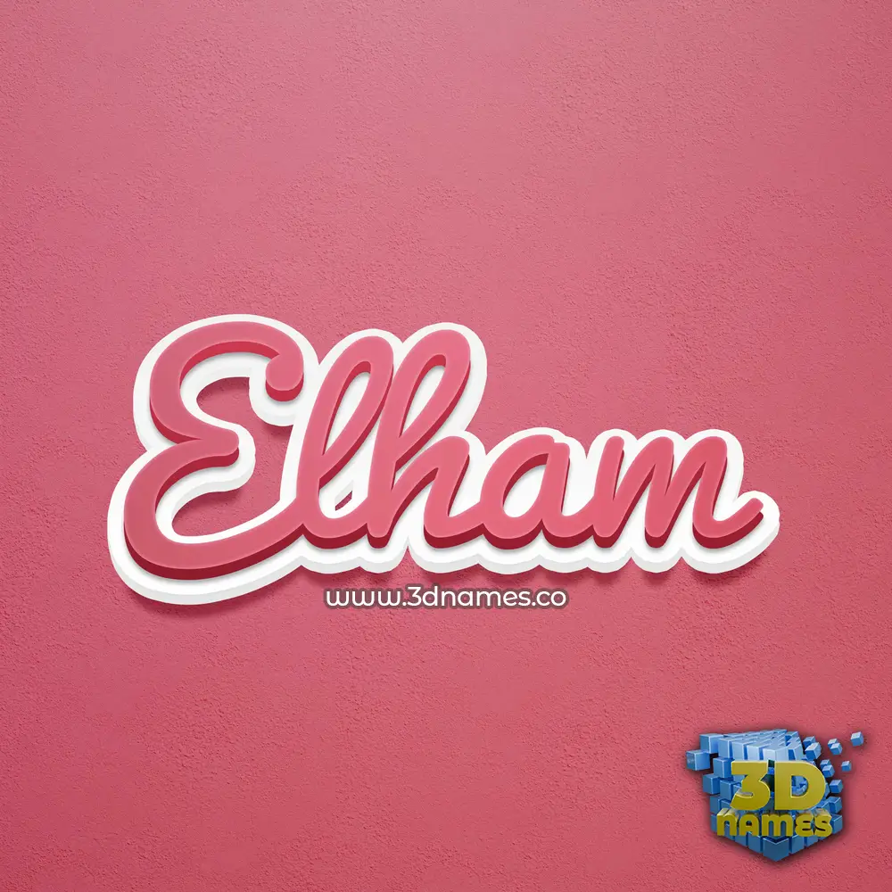 elham in Red Scribble style - 3D name wallpaper