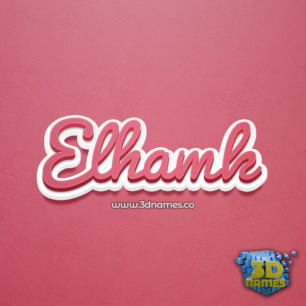 elhamk in Red Scribble style - 3D name wallpaper