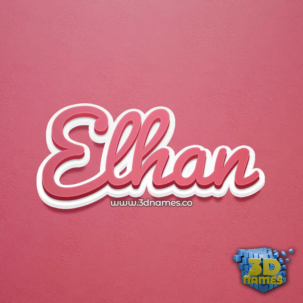 elhan in Red Scribble style - 3D name wallpaper