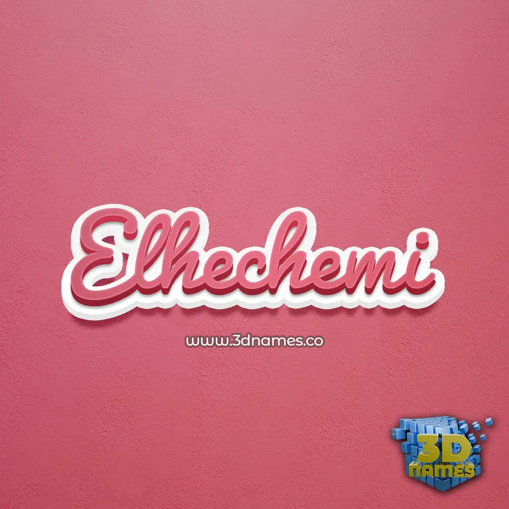 elhechemi in Red Scribble style - 3D name wallpaper