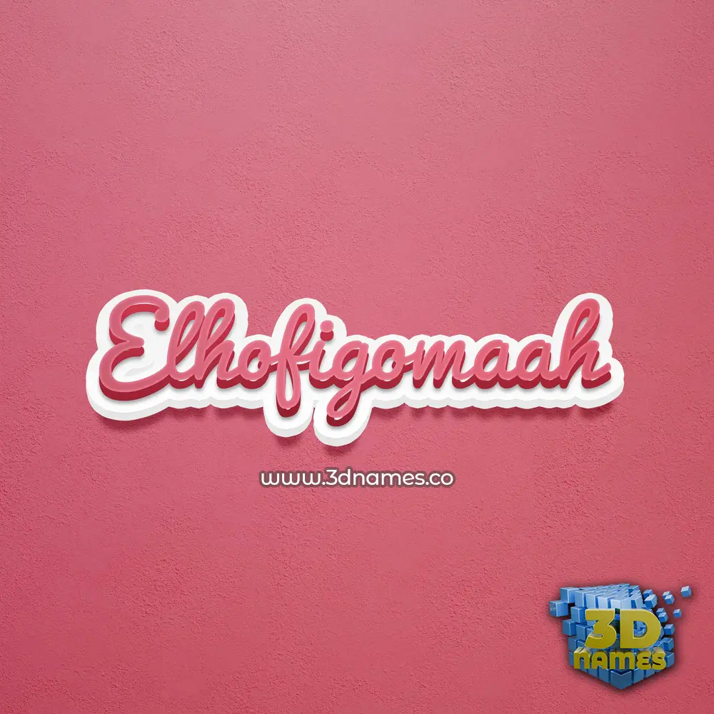 elhofigomaah in Red Scribble style - 3D name wallpaper