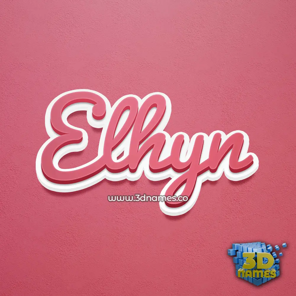elhyn in Red Scribble style - 3D name wallpaper
