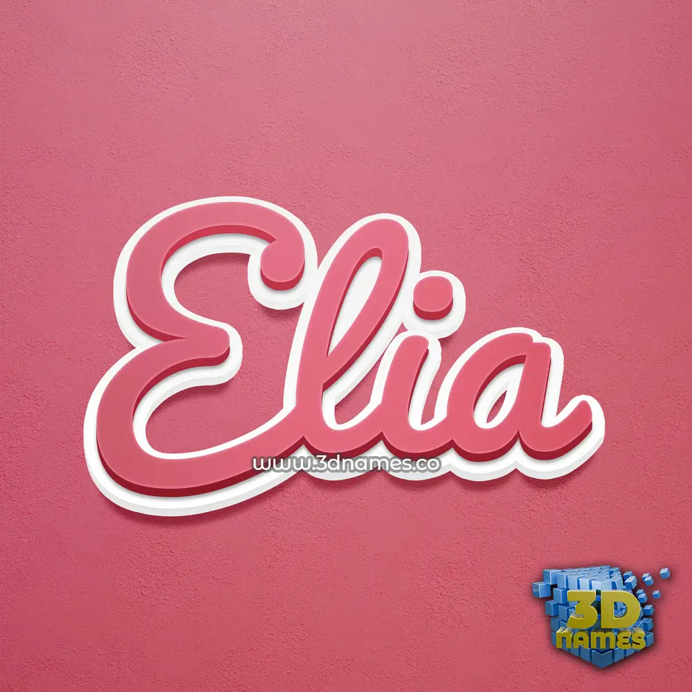 elia in Red Scribble style - 3D name wallpaper