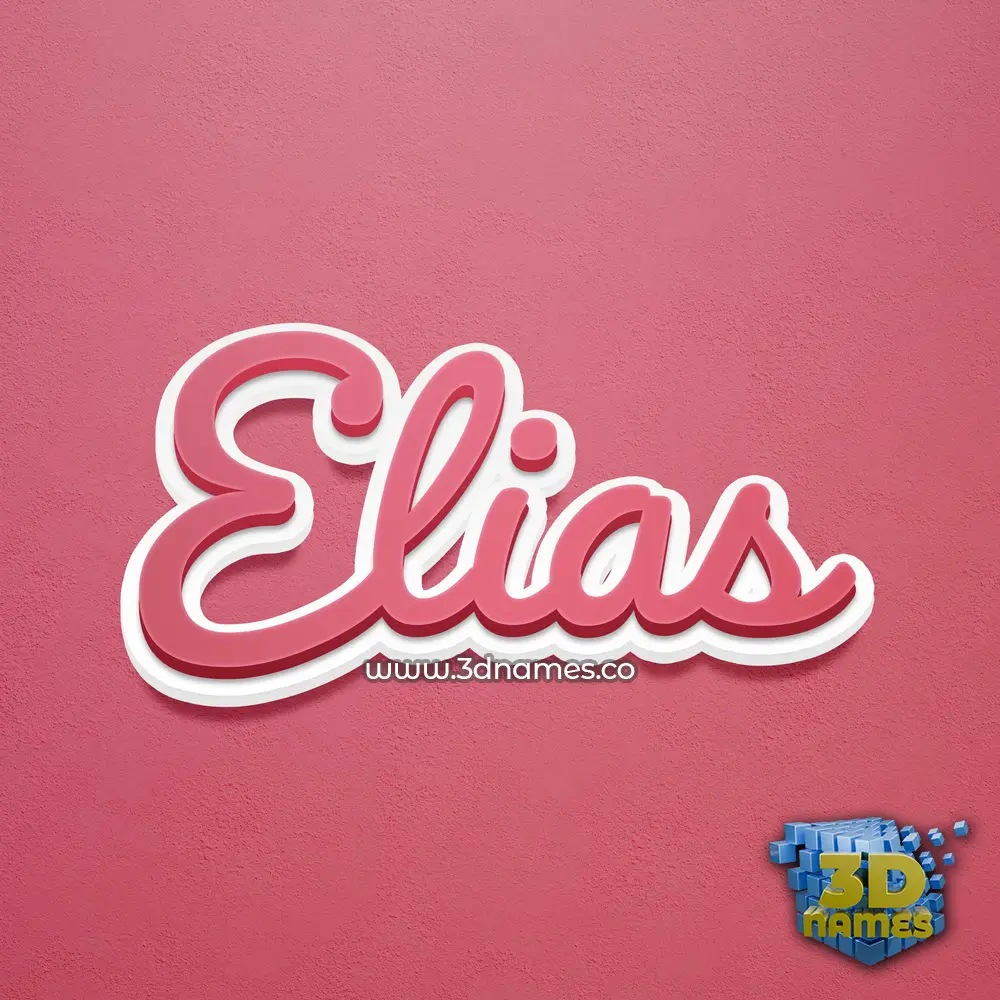 elias in Red Scribble style - 3D name wallpaper