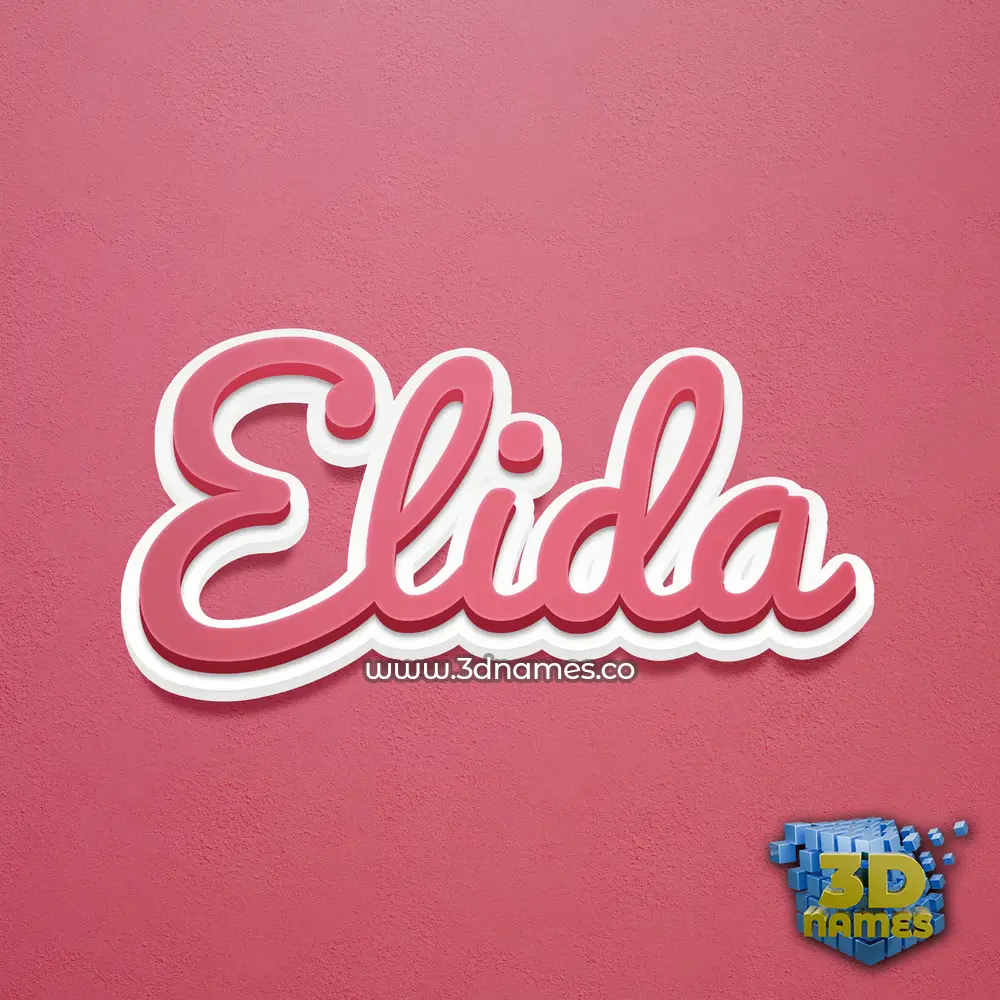 elida in Red Scribble style - 3D name wallpaper
