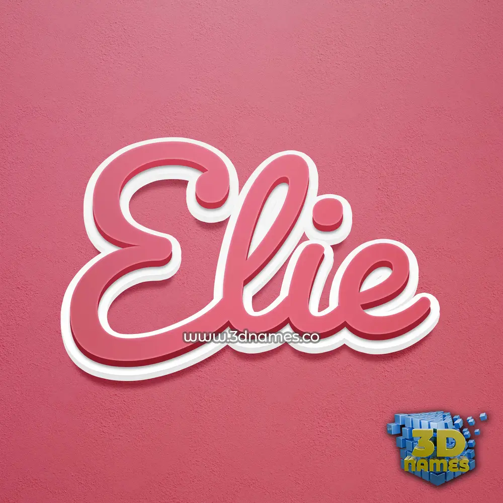 elie in Red Scribble style - 3D name wallpaper