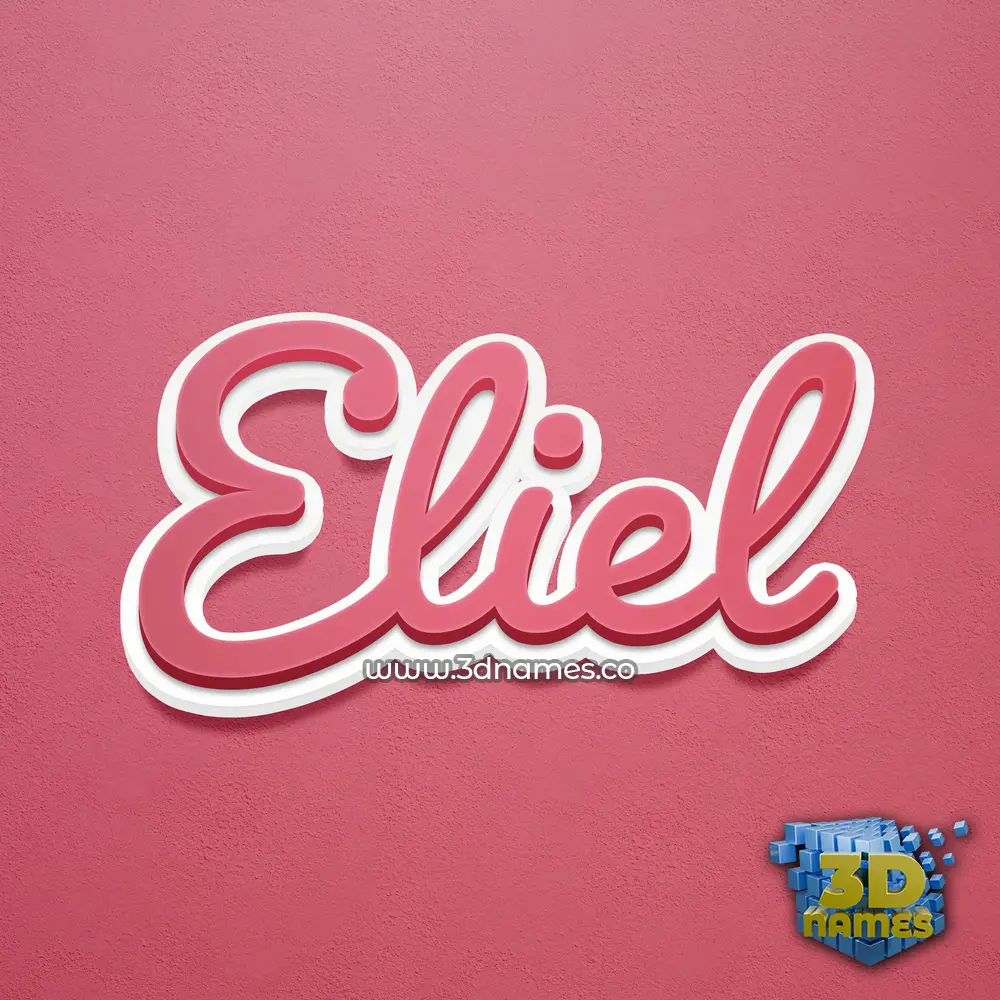 eliel in Red Scribble style - 3D name wallpaper
