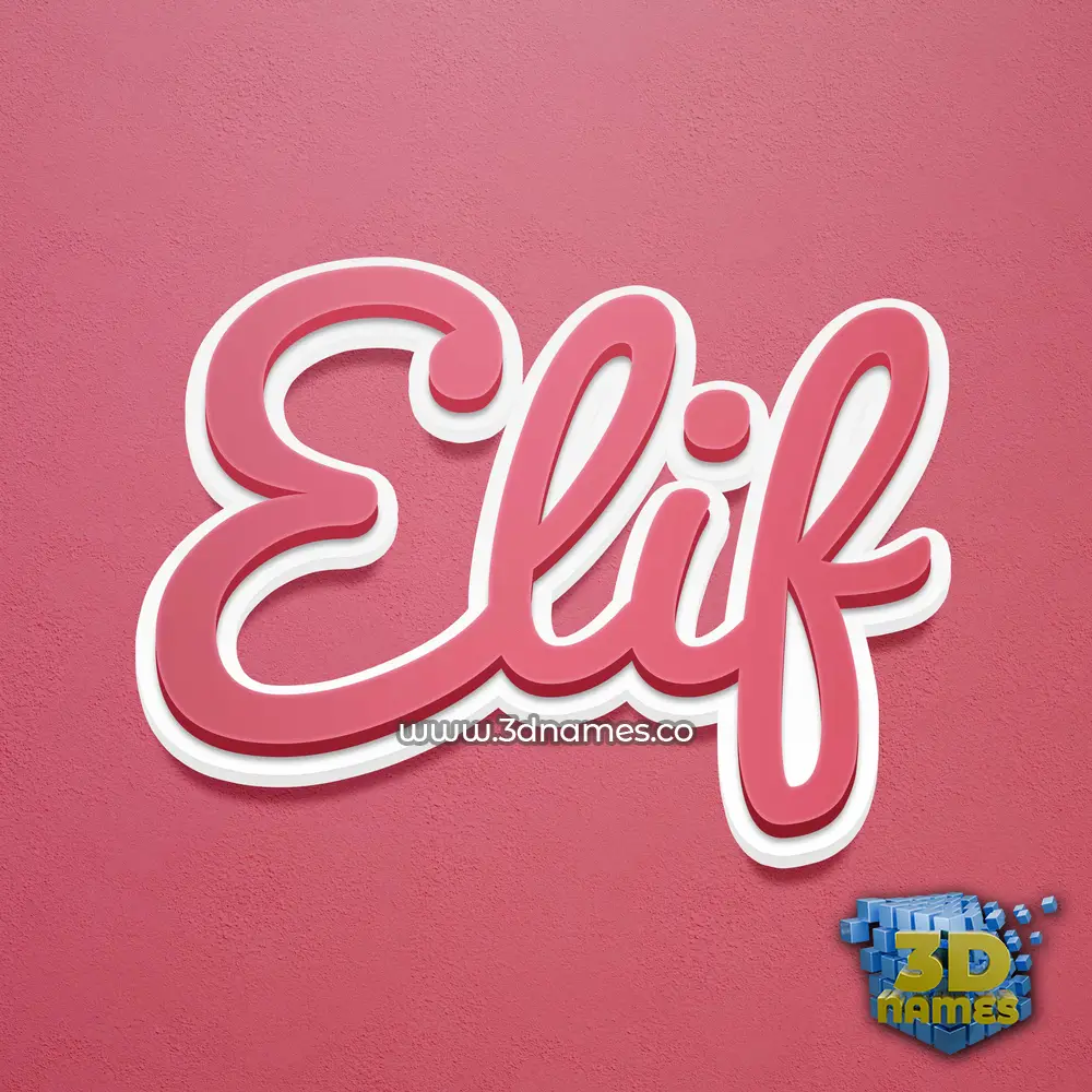 elif in Red Scribble style - 3D name wallpaper
