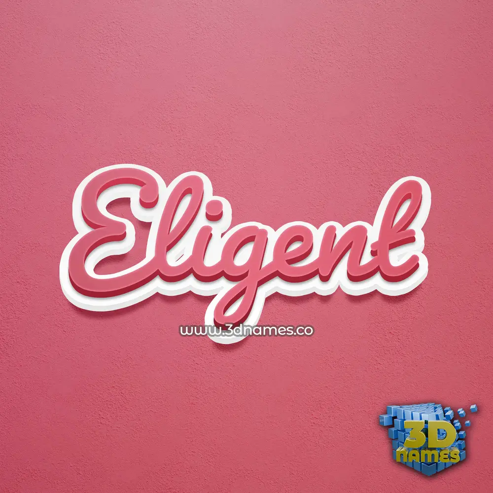 eligent in Red Scribble style - 3D name wallpaper