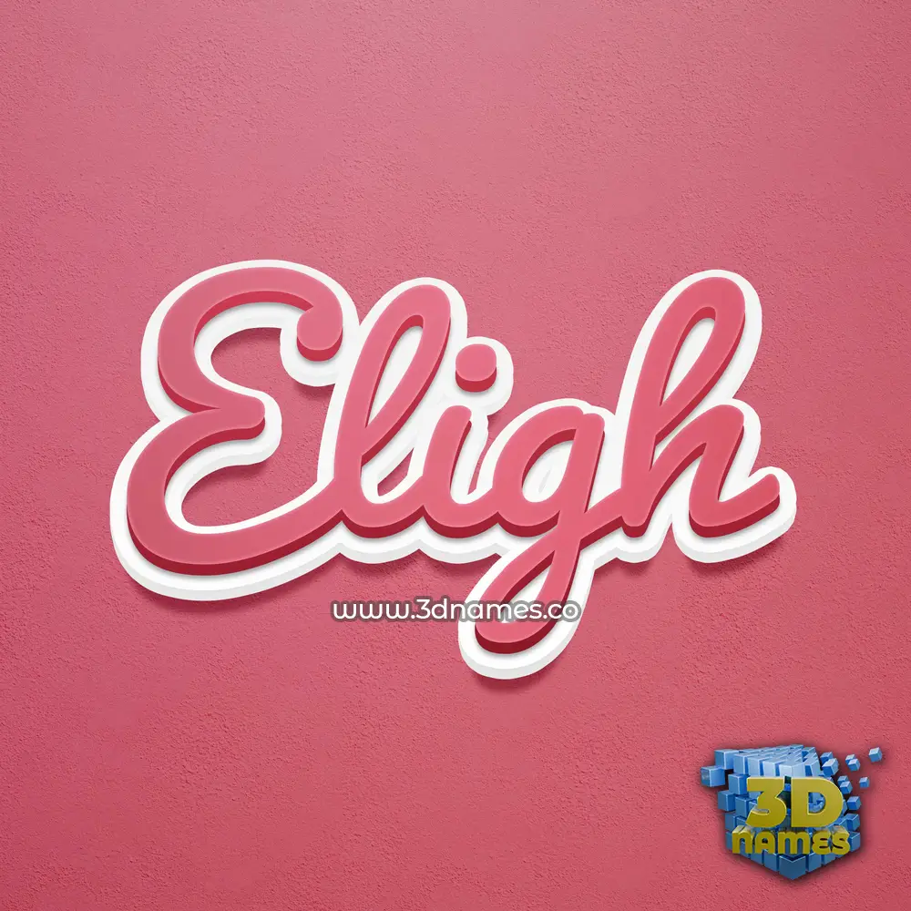 eligh in Red Scribble style - 3D name wallpaper