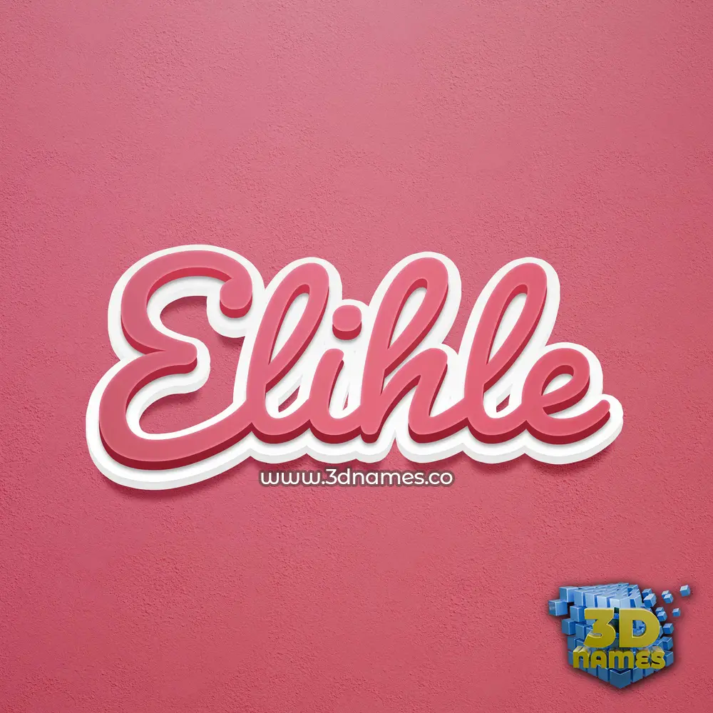 elihle in Red Scribble style - 3D name wallpaper