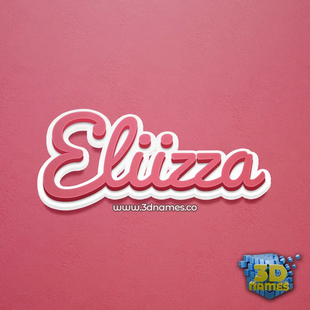 eliizza in Red Scribble style - 3D name wallpaper