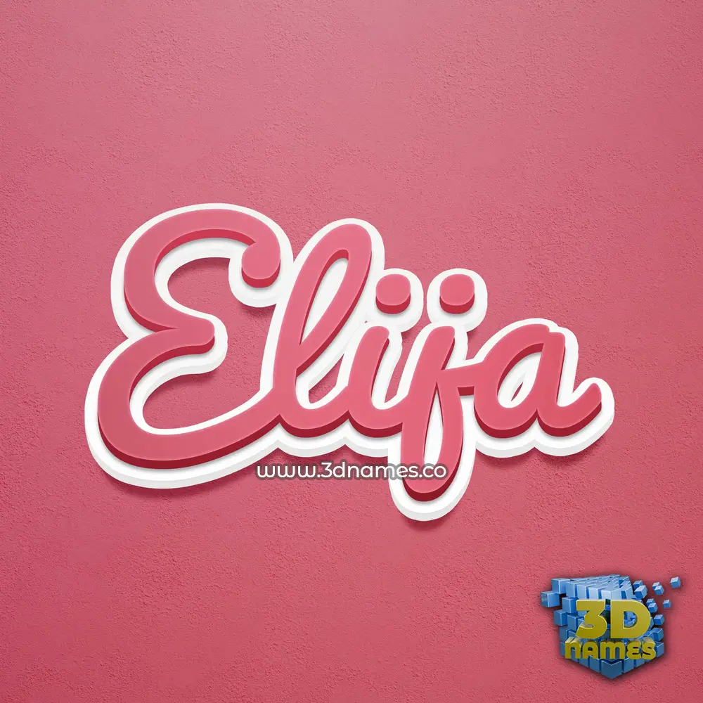elija in Red Scribble style - 3D name wallpaper