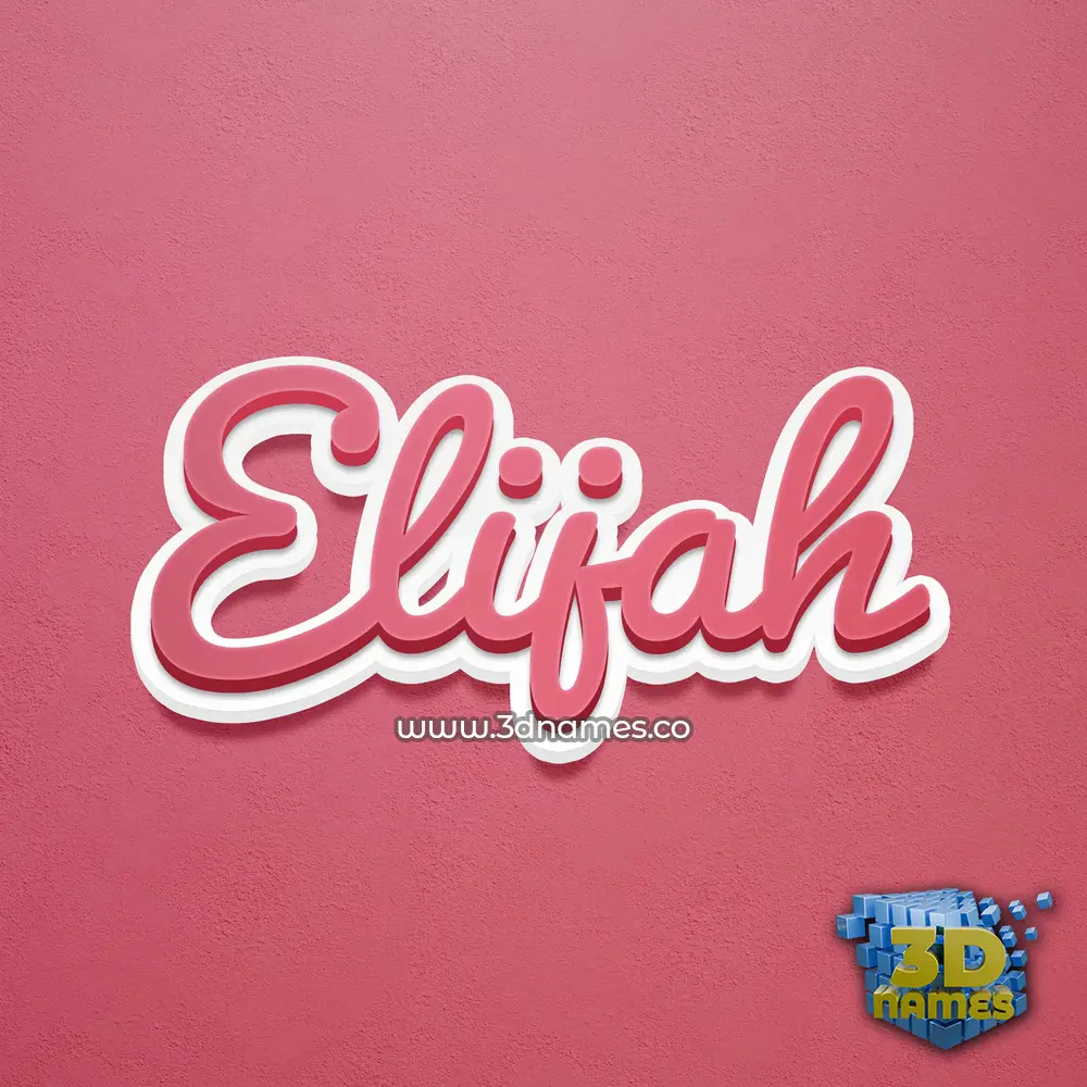 elijah in Red Scribble style - 3D name wallpaper