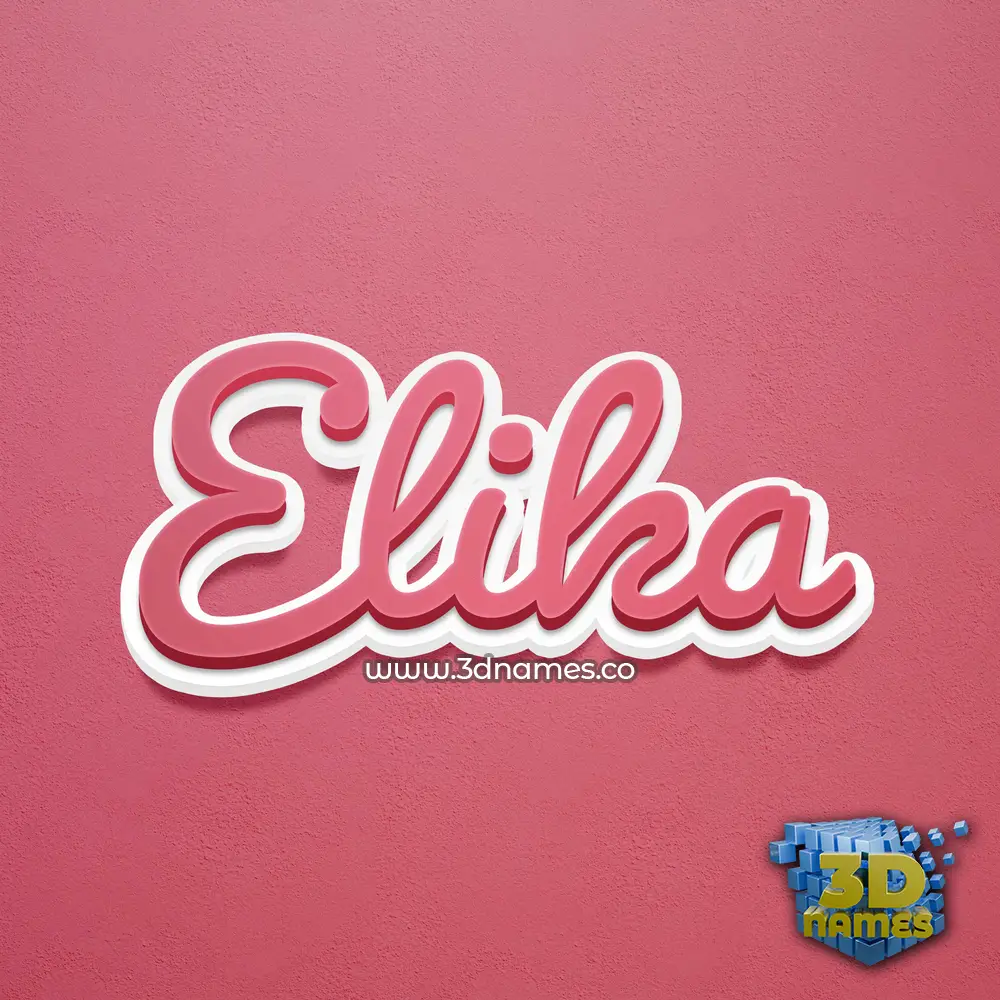 elika in Red Scribble style - 3D name wallpaper