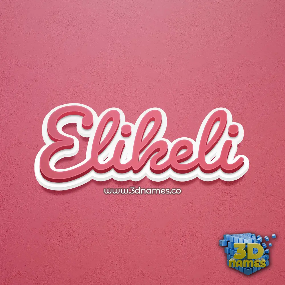 elikeli in Red Scribble style - 3D name wallpaper