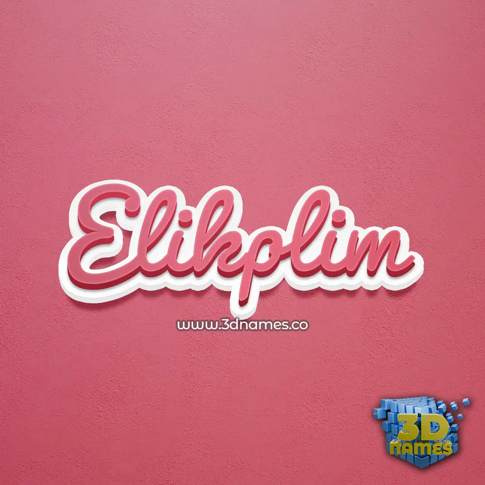 elikplim in Red Scribble style - 3D name wallpaper