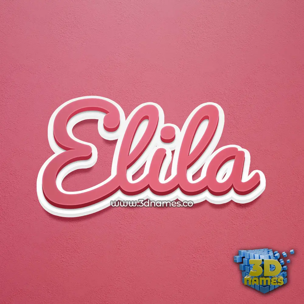 elila in Red Scribble style - 3D name wallpaper