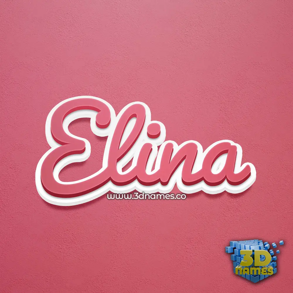 elina in Red Scribble style - 3D name wallpaper