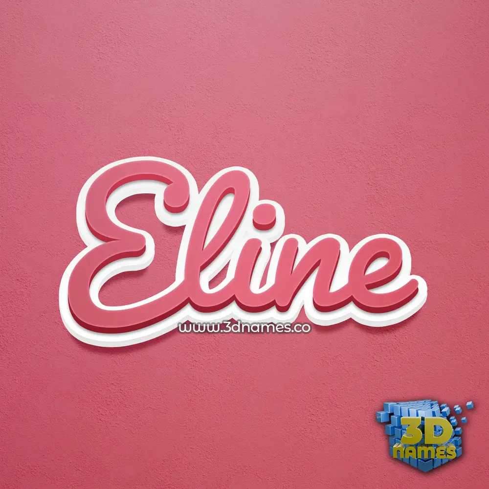 eline in Red Scribble style - 3D name wallpaper