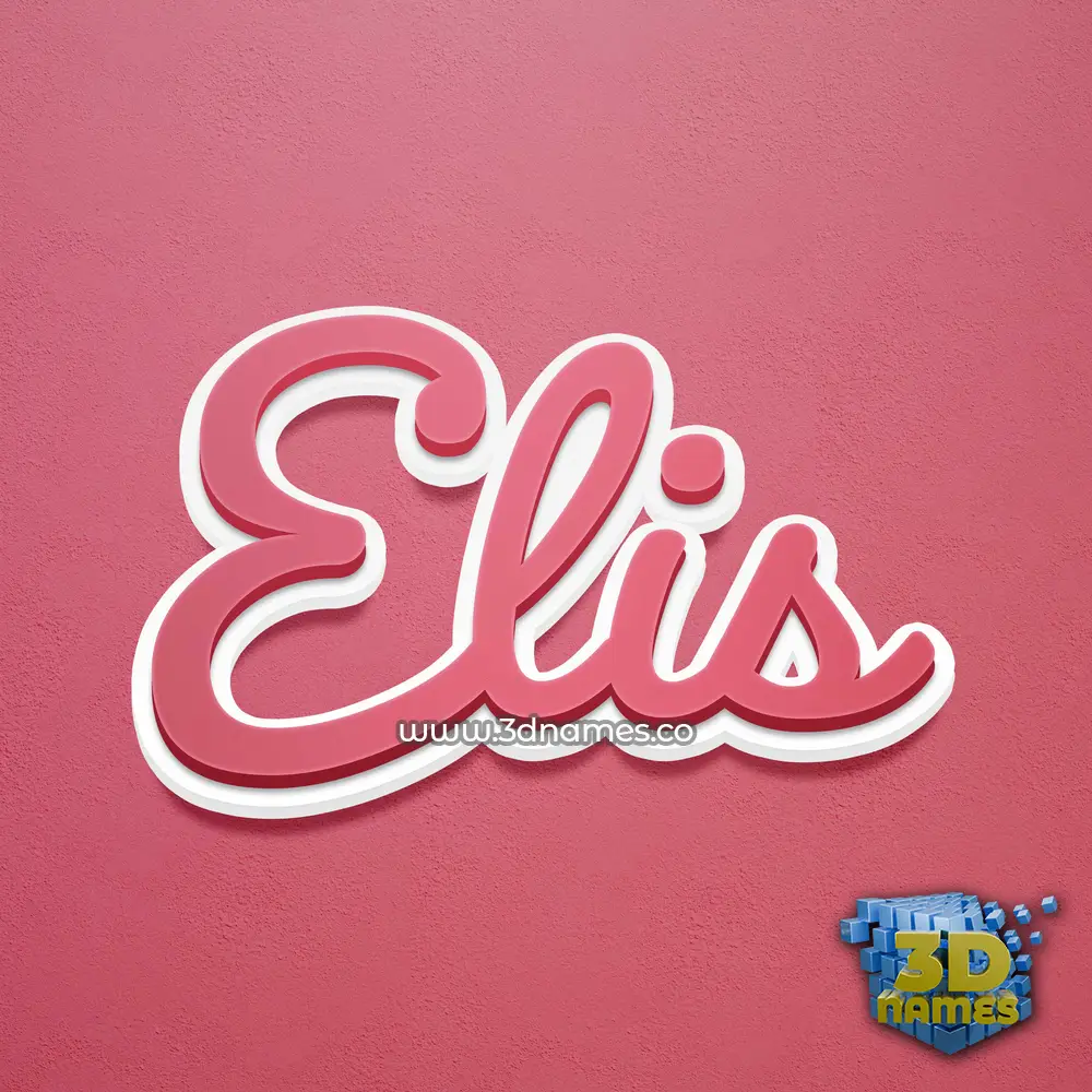 elis in Red Scribble style - 3D name wallpaper