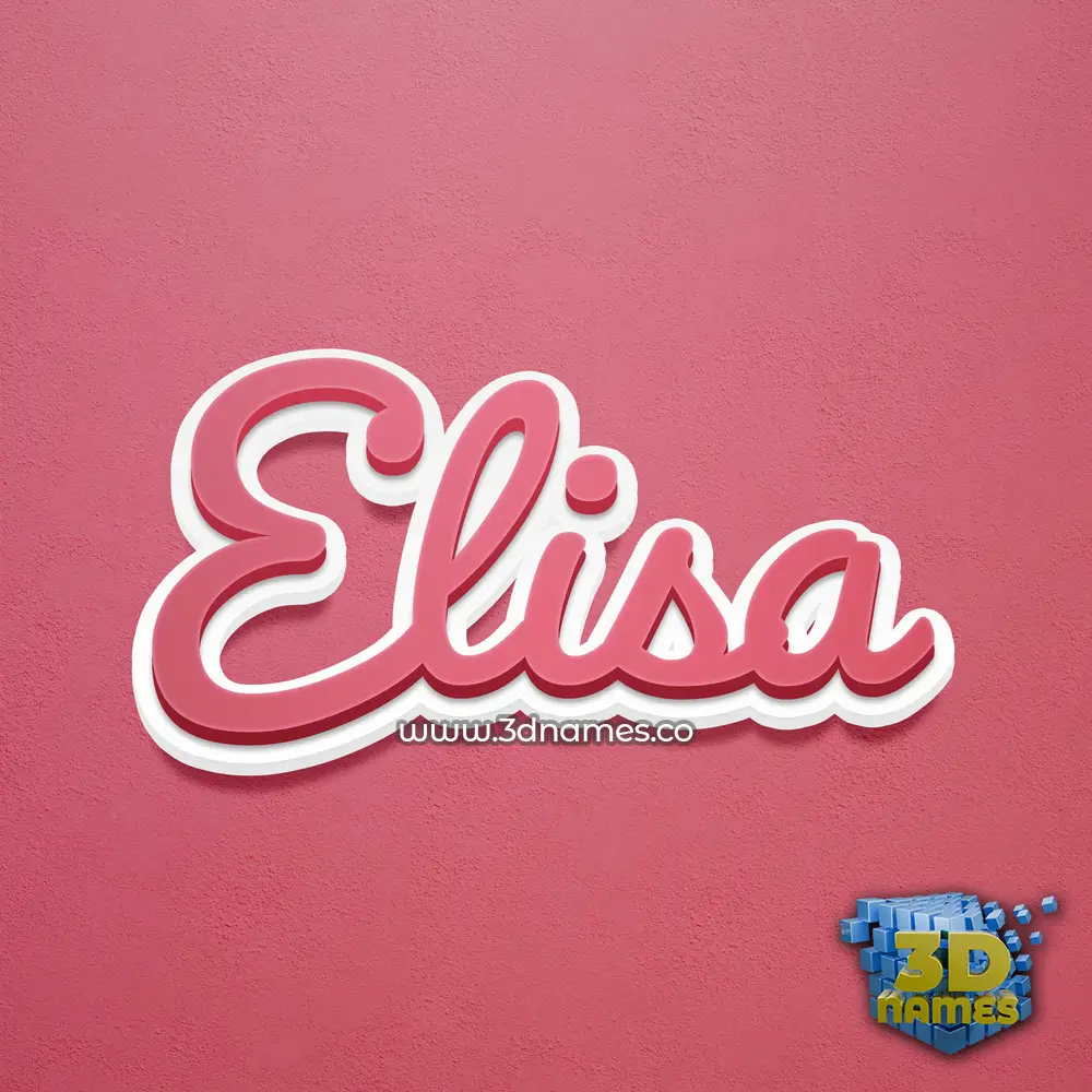 elisa in Red Scribble style - 3D name wallpaper