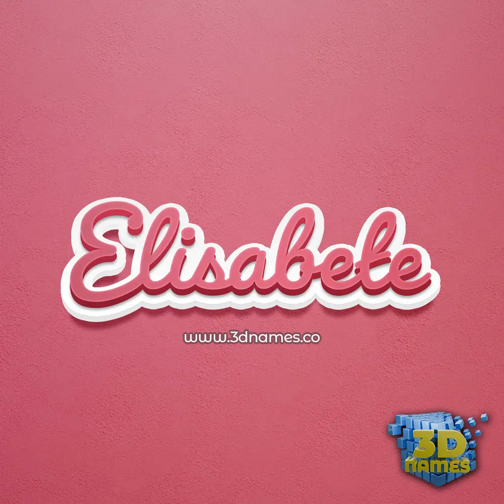 elisabete in Red Scribble style - 3D name wallpaper
