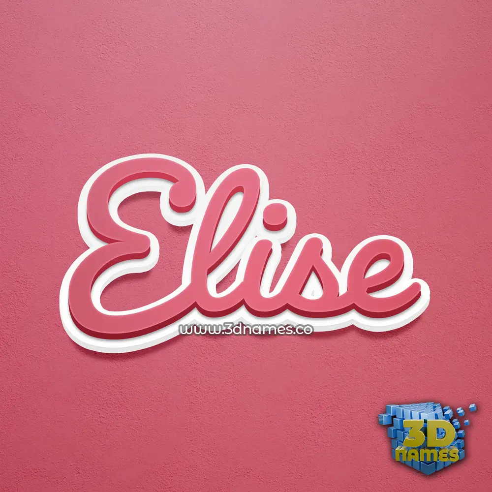 elise in Red Scribble style - 3D name wallpaper