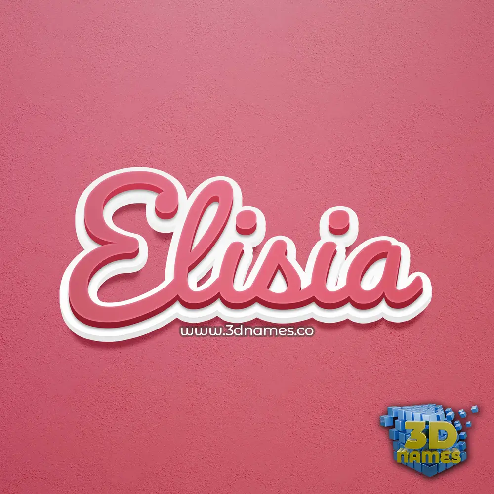 elisia in Red Scribble style - 3D name wallpaper