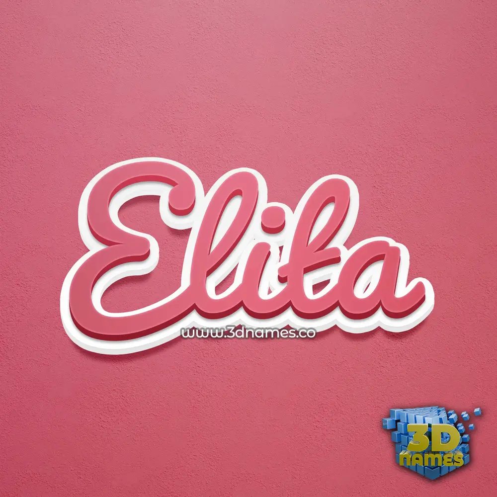 elita in Red Scribble style - 3D name wallpaper