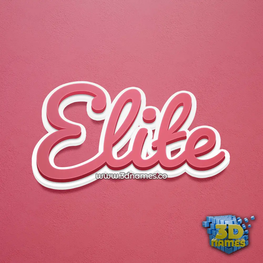 elite in Red Scribble style - 3D name wallpaper