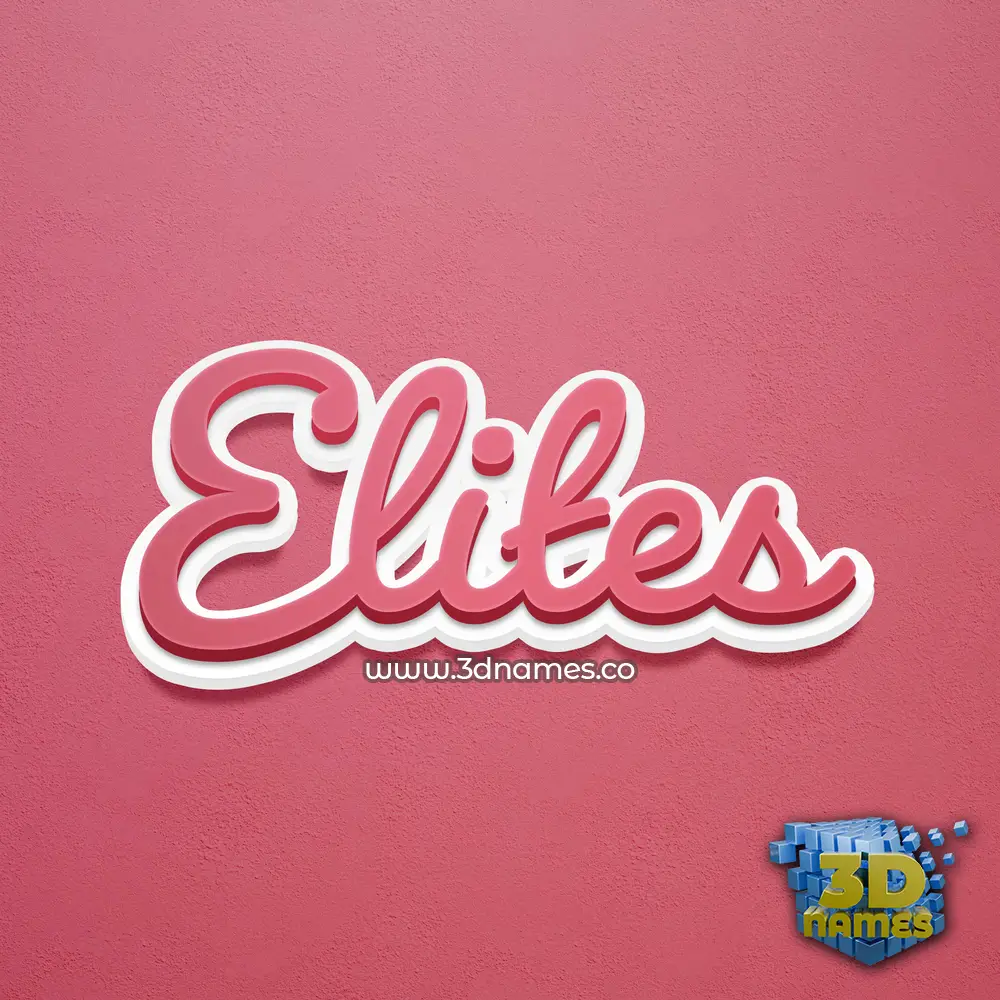 elites in Red Scribble style - 3D name wallpaper