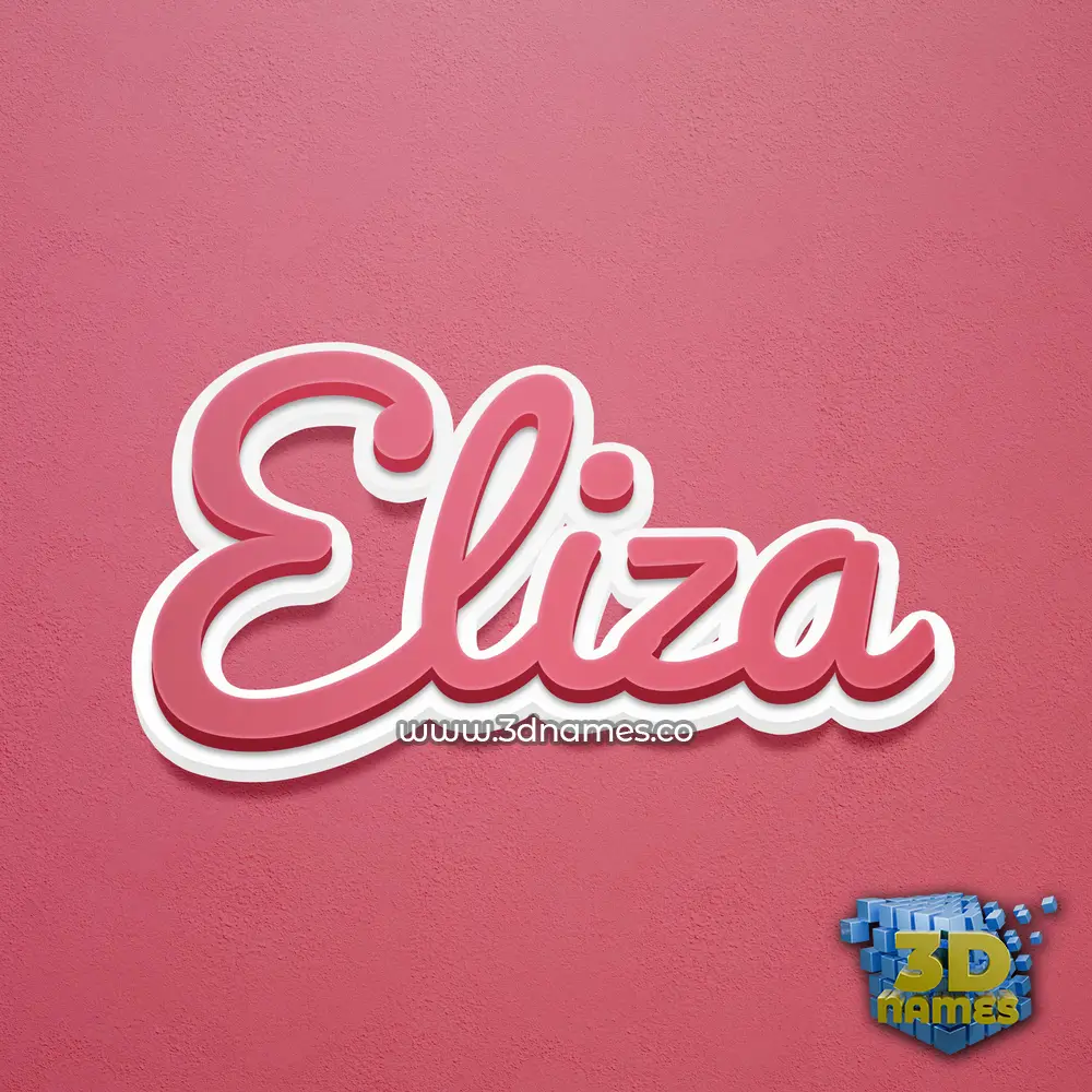 eliza in Red Scribble style - 3D name wallpaper