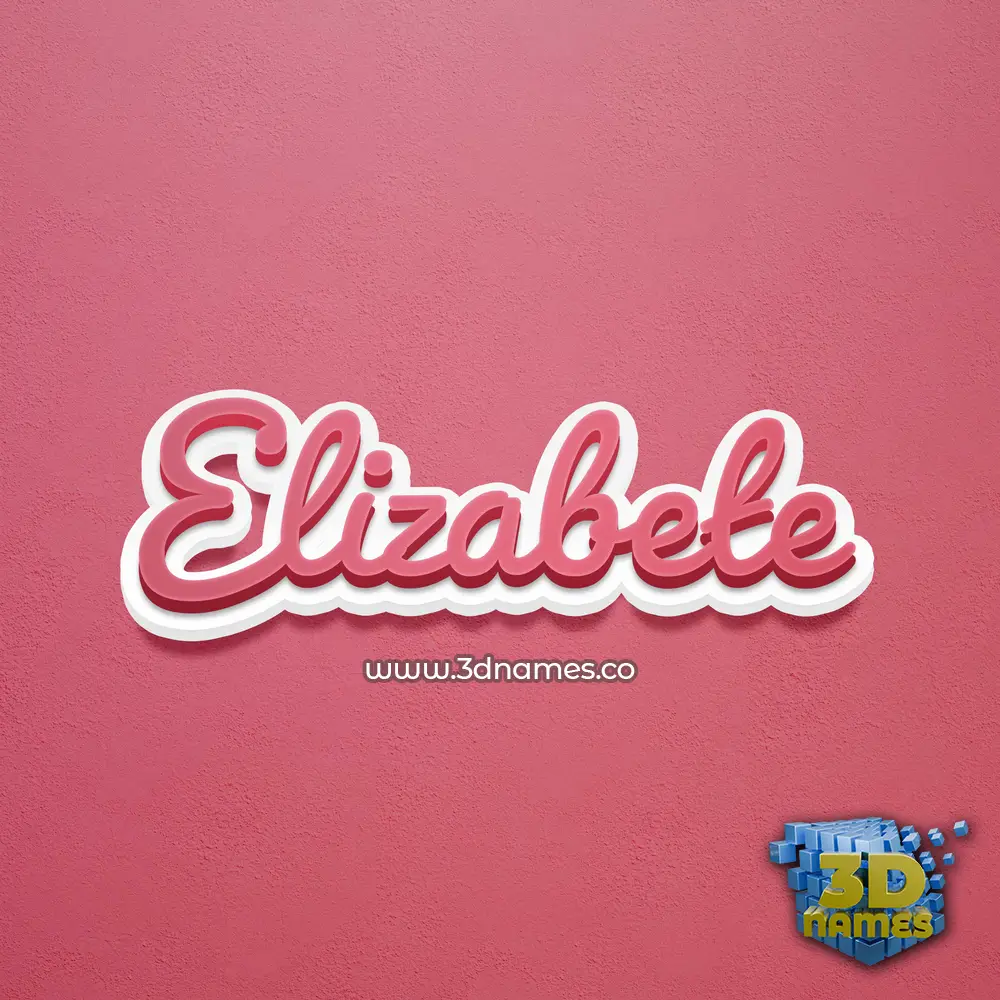 elizabete in Red Scribble style - 3D name wallpaper