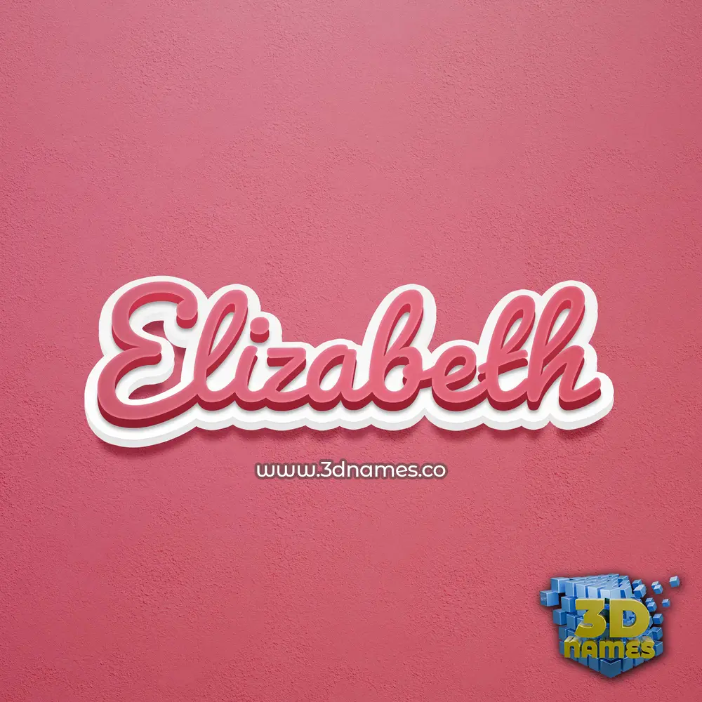 elizabeth in Red Scribble style - 3D name wallpaper