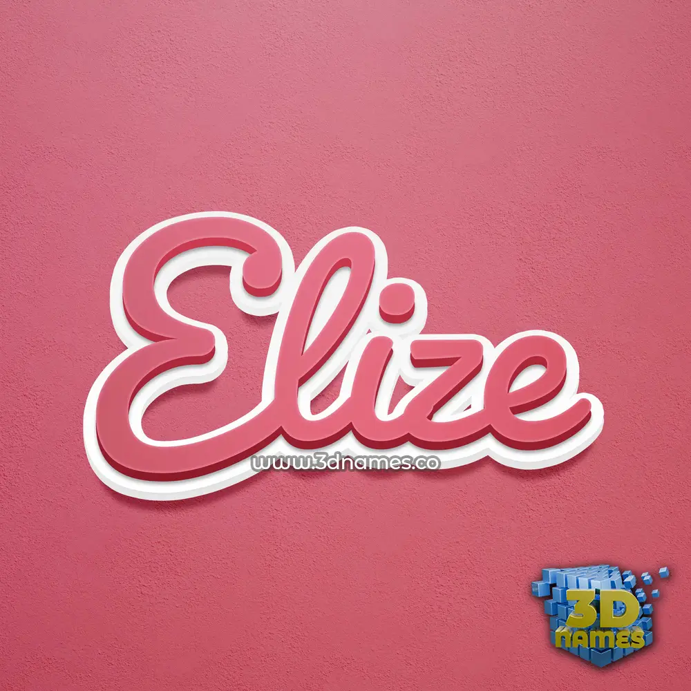 elize in Red Scribble style - 3D name wallpaper