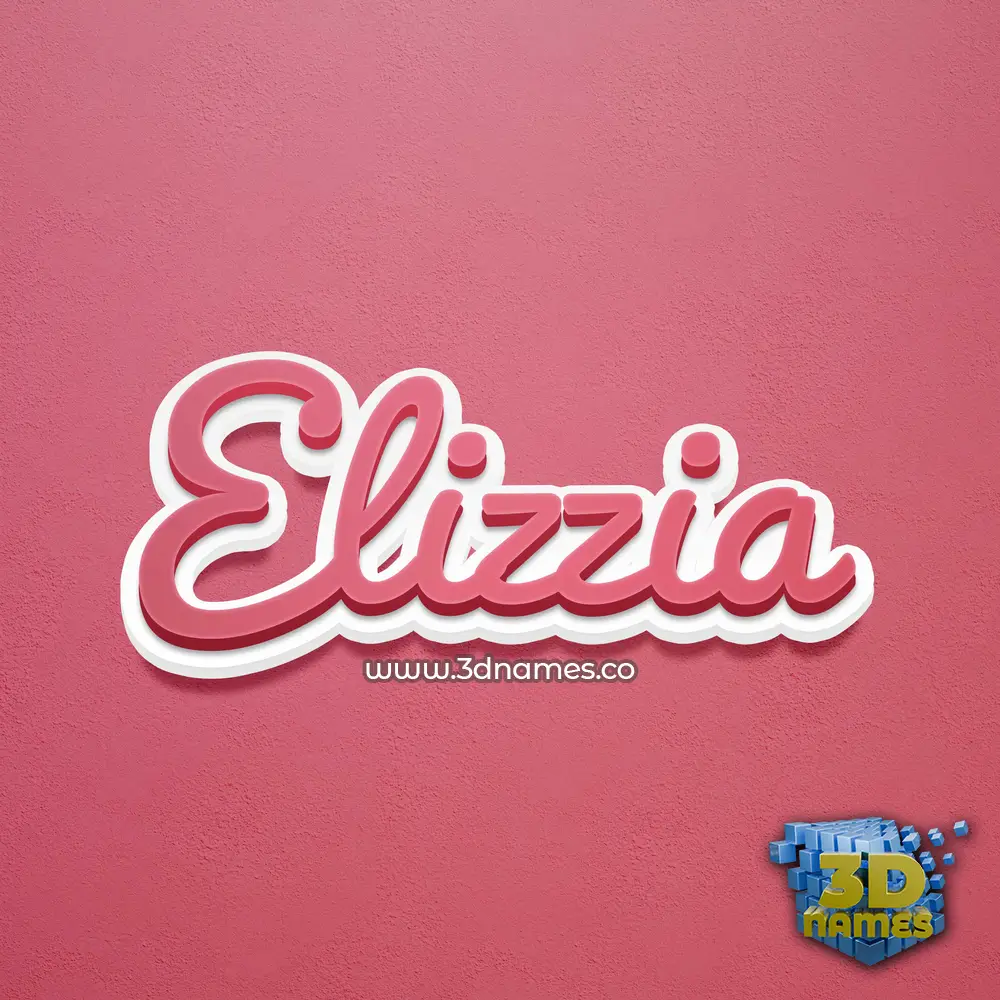 elizzia in Red Scribble style - 3D name wallpaper